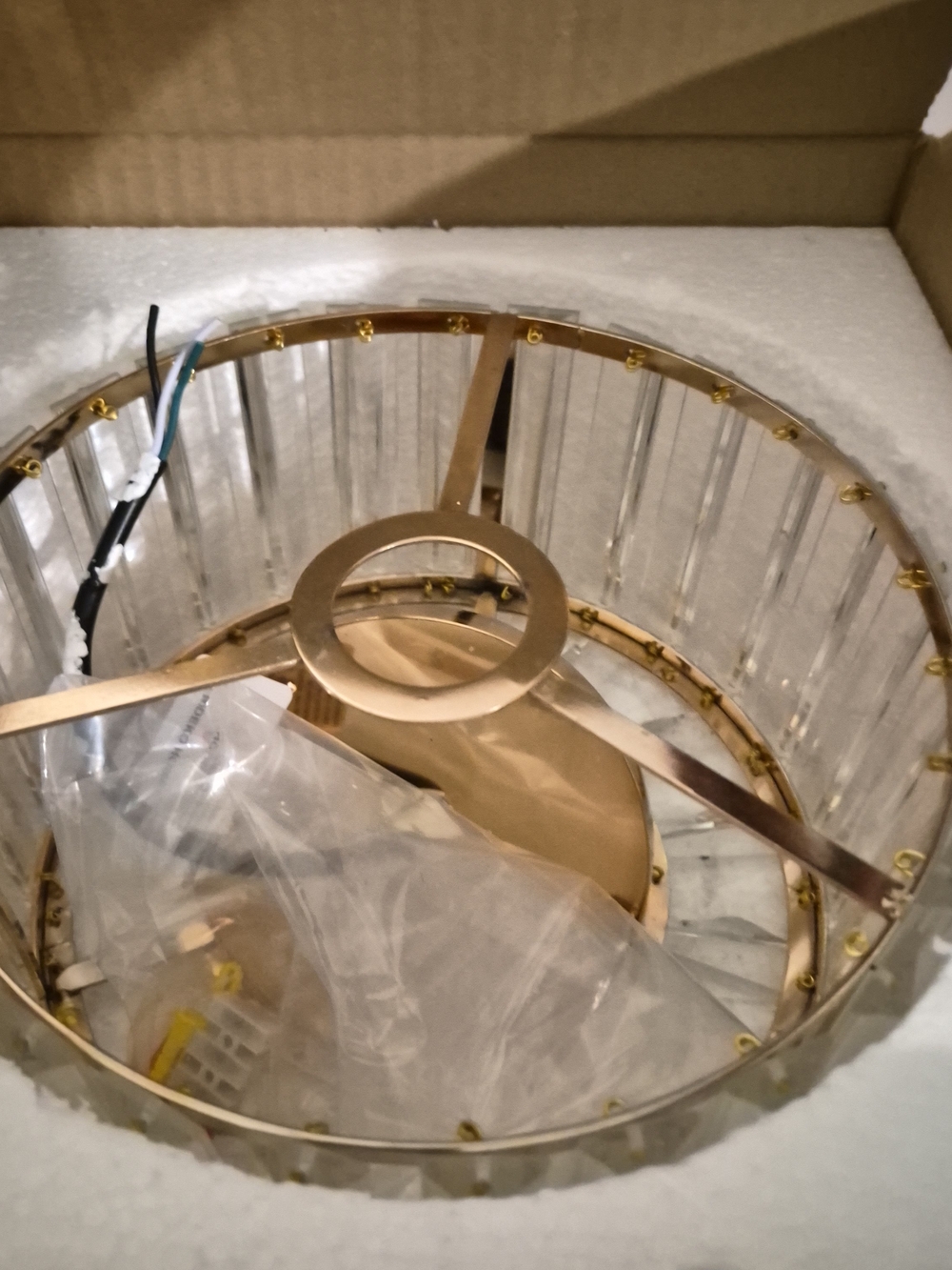 ​Modern Crystal Flush Mount Ceiling Light Gold Drum Chandelier Fixture NIB - Picture 14 of 14